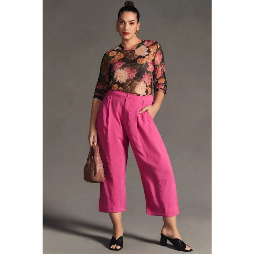 Anthropologie Pleated Cropped Trousers - 16W